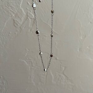 Heart-Charm Silver Necklace